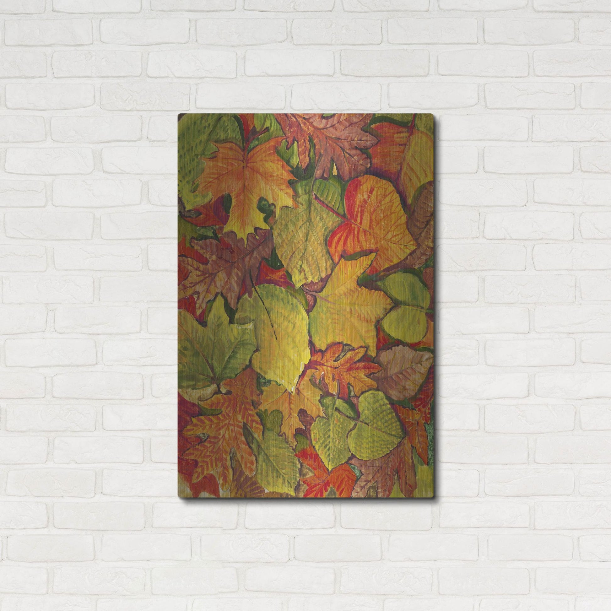 Luxe Metal Art 'Fallen Leaves II' by Tim O'Toole, Metal Wall Art,24x36