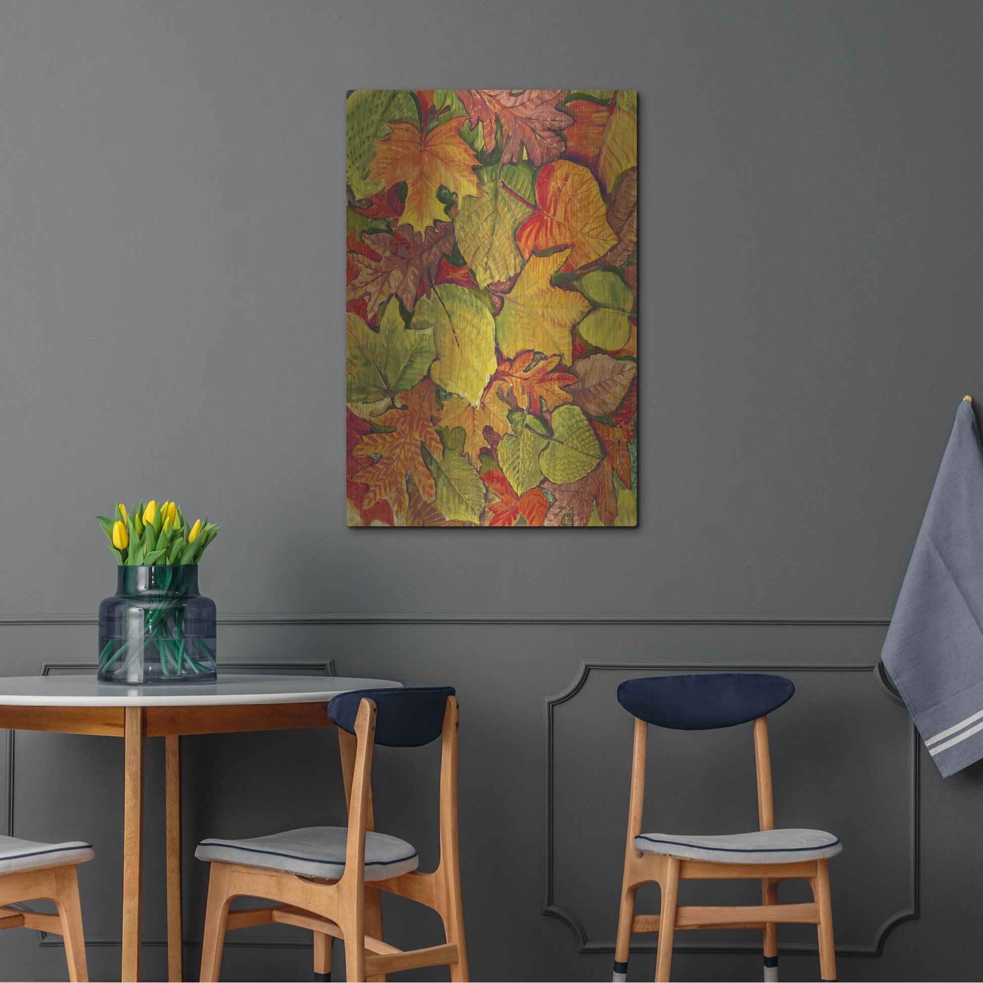 Luxe Metal Art 'Fallen Leaves II' by Tim O'Toole, Metal Wall Art,24x36