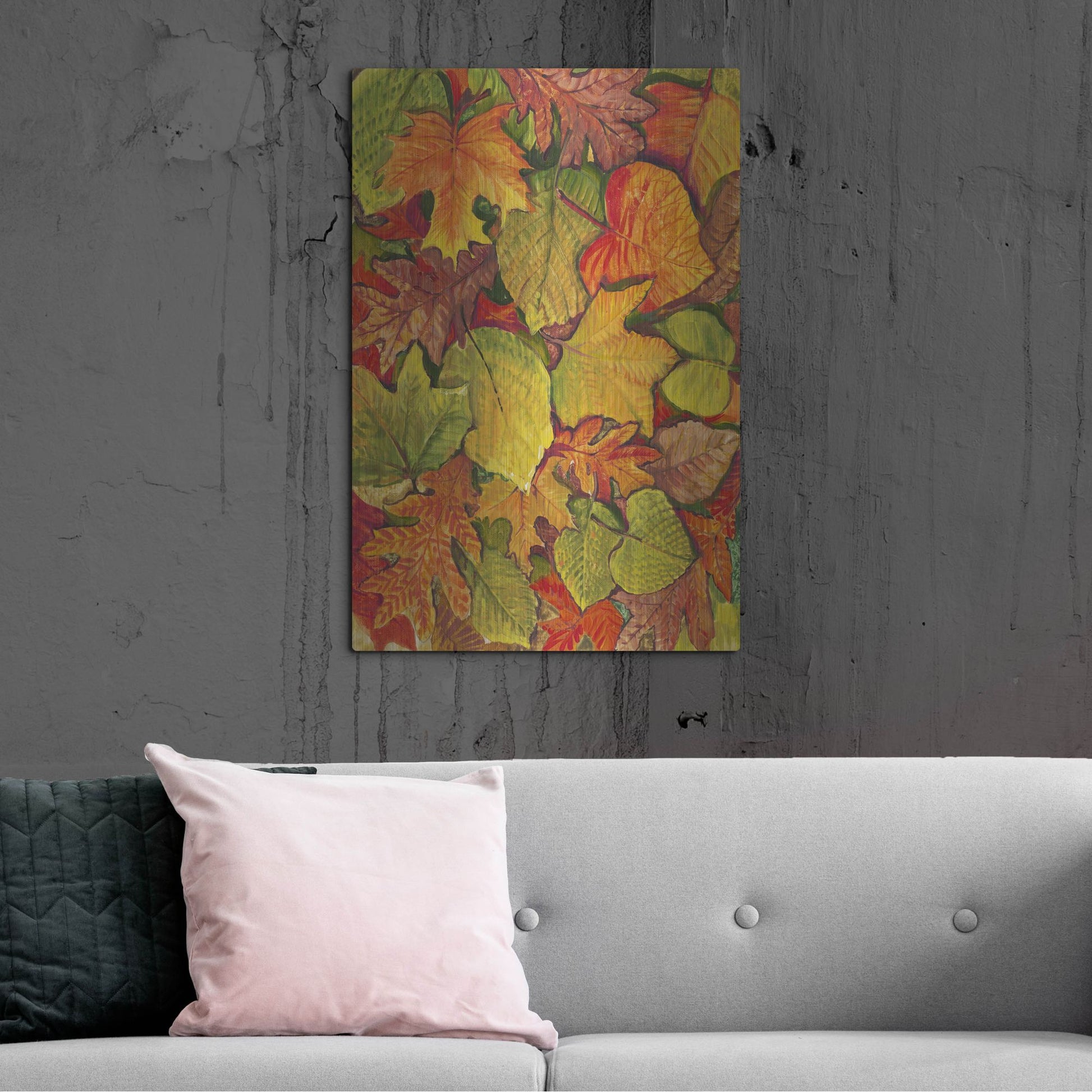 Luxe Metal Art 'Fallen Leaves II' by Tim O'Toole, Metal Wall Art,24x36