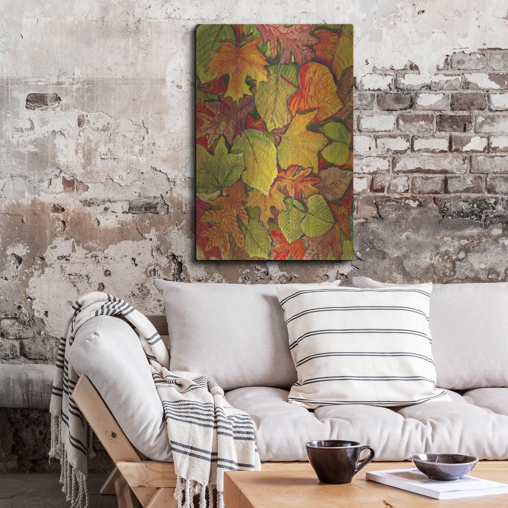 Luxe Metal Art 'Fallen Leaves II' by Tim O'Toole, Metal Wall Art,24x36