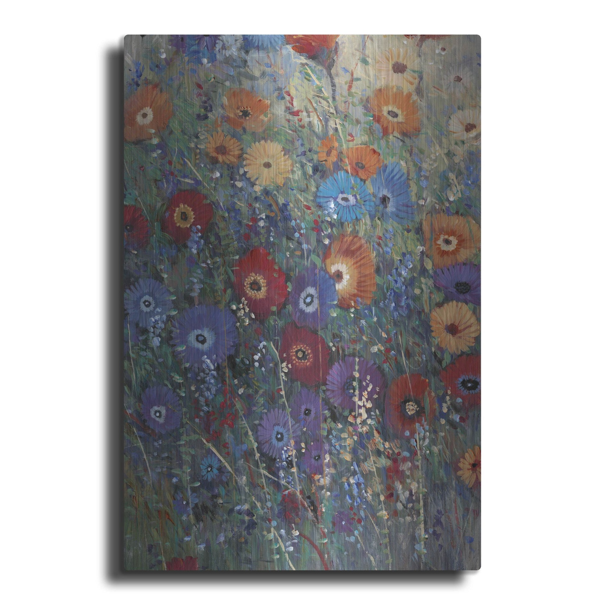 Luxe Metal Art 'Flower Patch I' by Tim O'Toole, Metal Wall Art