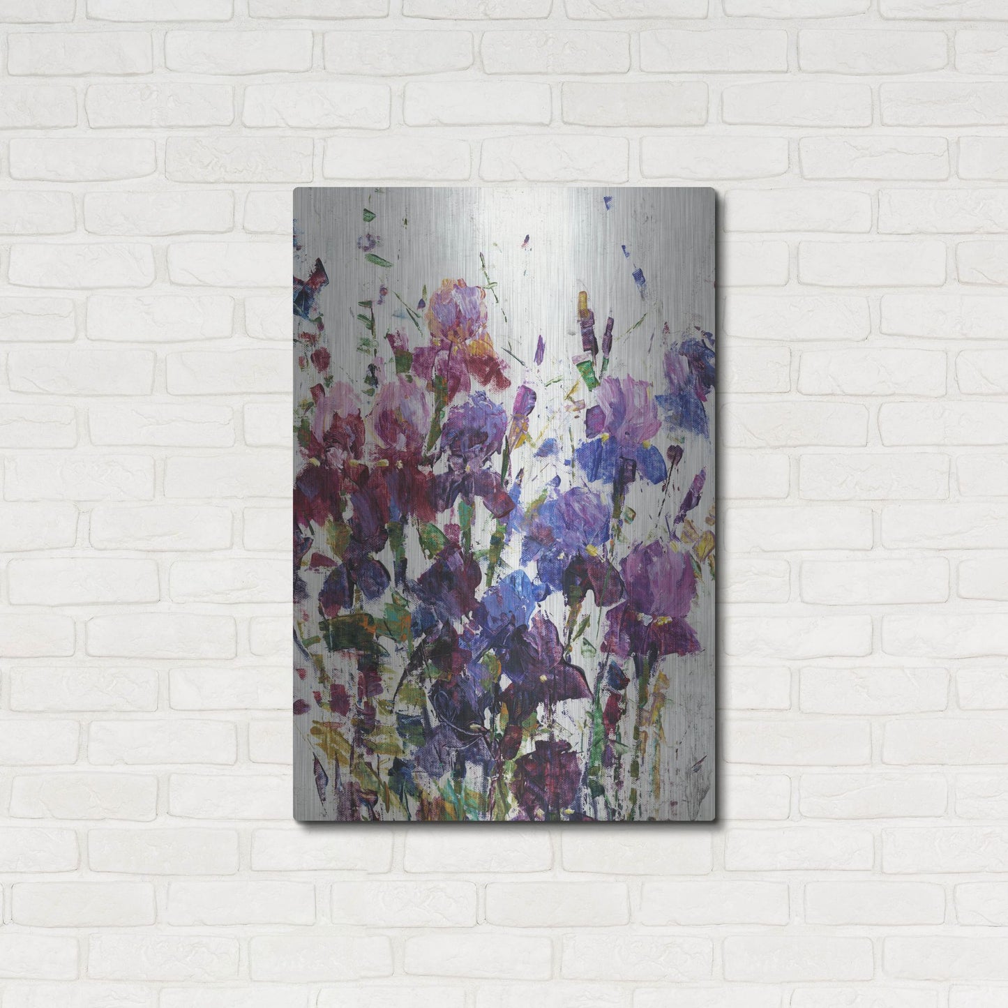 Luxe Metal Art 'Iris Blooming I' by Tim O'Toole, Metal Wall Art,24x36