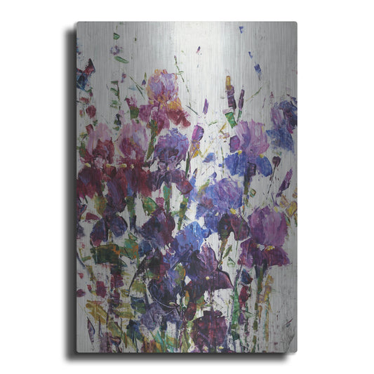 Luxe Metal Art 'Iris Blooming I' by Tim O'Toole, Metal Wall Art