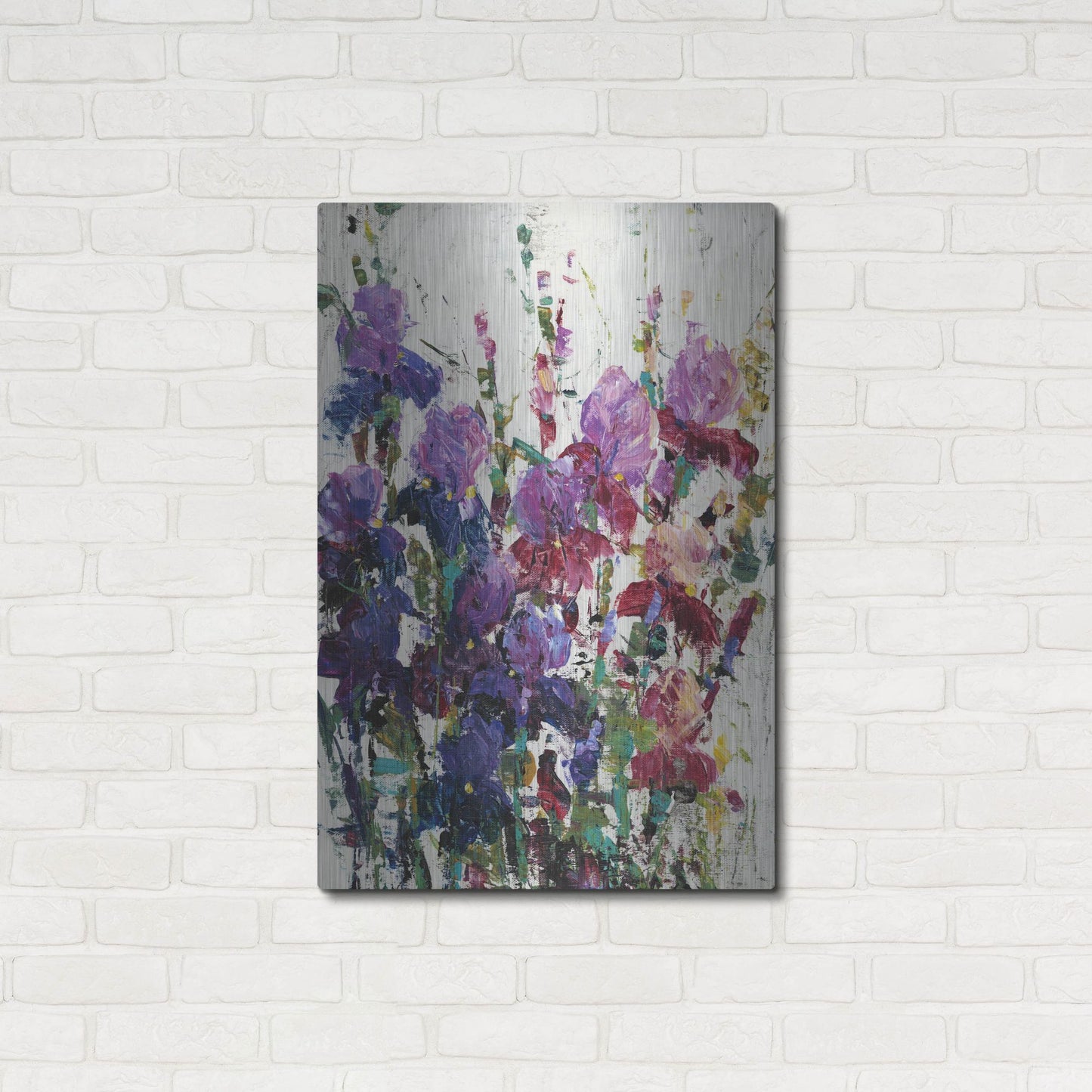 Luxe Metal Art 'Iris Blooming II' by Tim O'Toole, Metal Wall Art,24x36