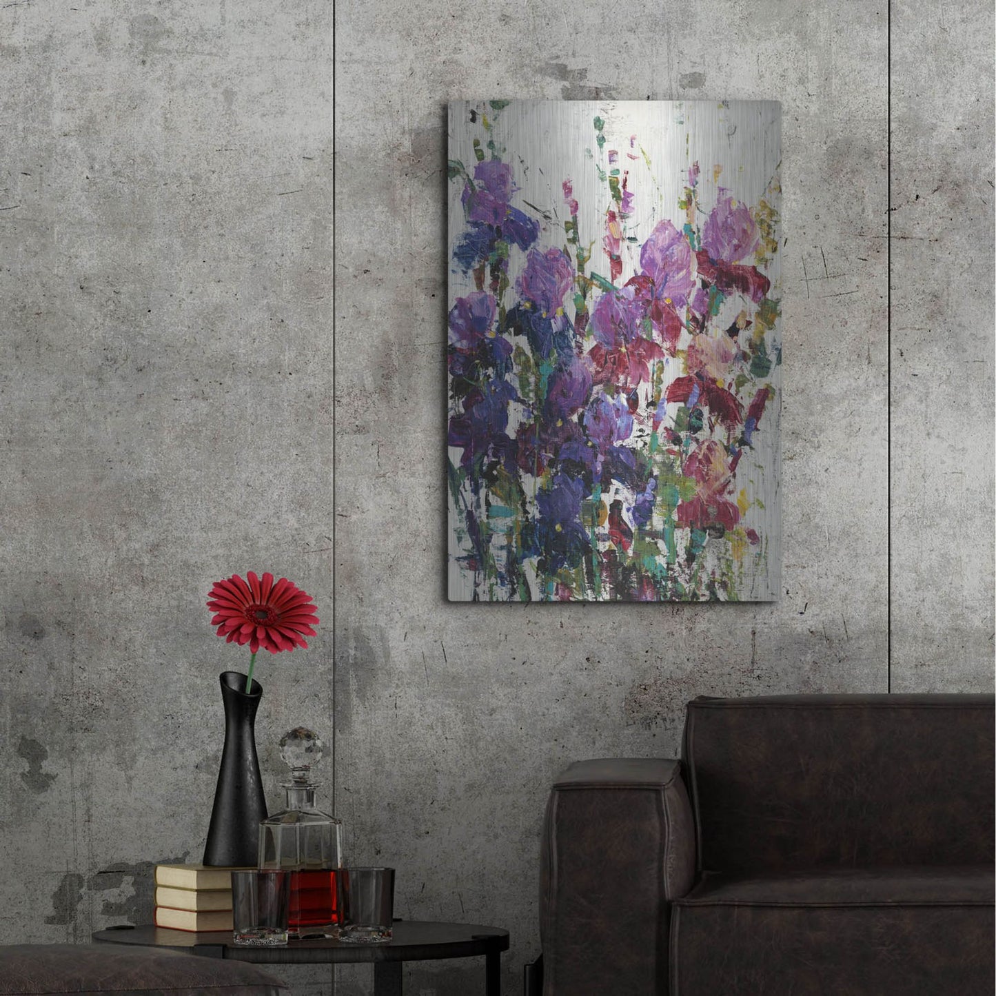 Luxe Metal Art 'Iris Blooming II' by Tim O'Toole, Metal Wall Art,24x36