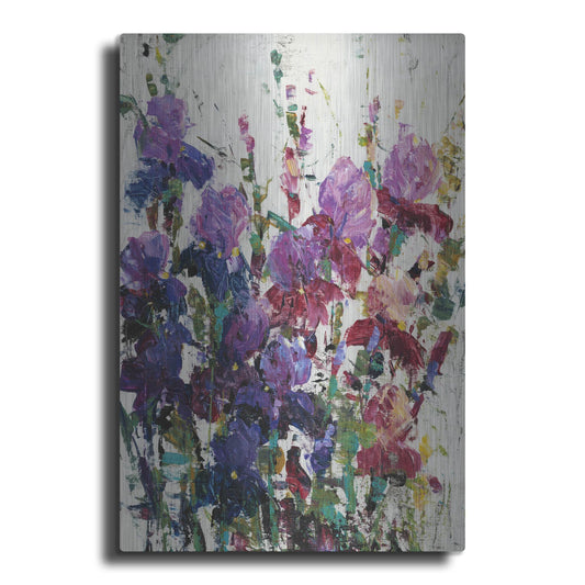 Luxe Metal Art 'Iris Blooming II' by Tim O'Toole, Metal Wall Art