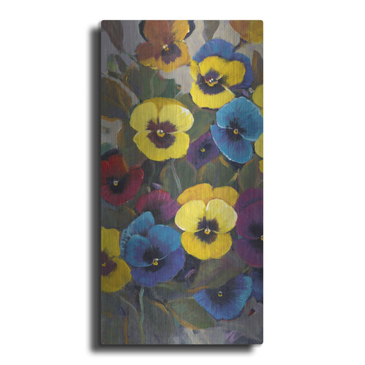 Luxe Metal Art 'Pansy Panel I' by Tim O'Toole, Metal Wall Art