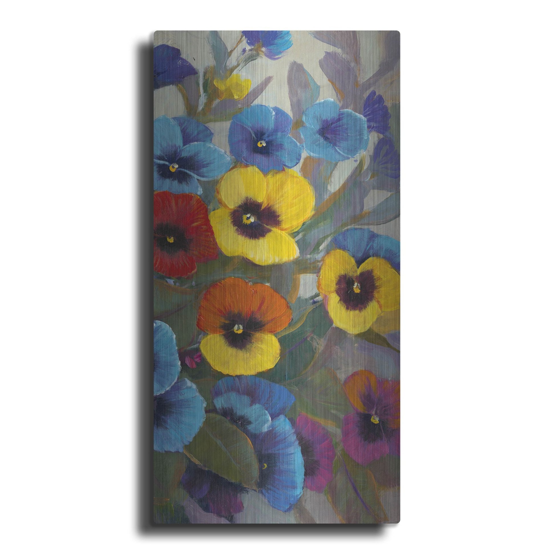 Luxe Metal Art 'Pansy Panel III' by Tim O'Toole, Metal Wall Art