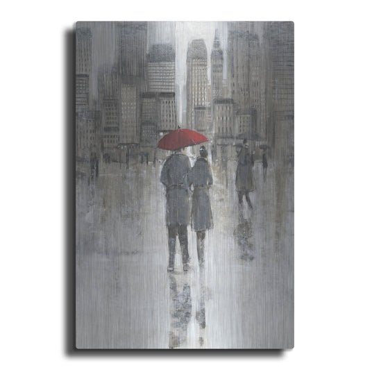 Luxe Metal Art 'Rain in The City I' by Tim O'Toole, Metal Wall Art