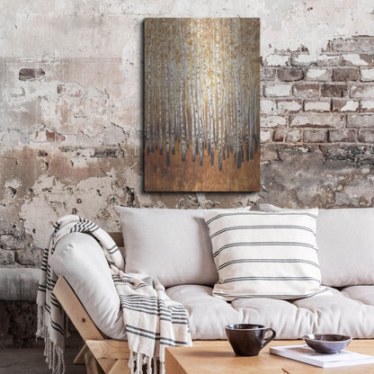 Luxe Metal Art 'Sienna Birches I' by Tim O'Toole, Metal Wall Art,24x36
