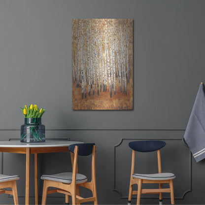 Luxe Metal Art 'Sienna Birches II' by Tim O'Toole, Metal Wall Art,24x36