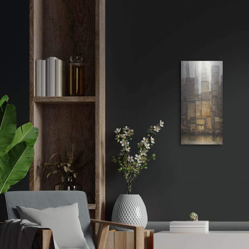 'Uptown City II' by Tim O'Toole – Metal Wall Art, 12x24 room view