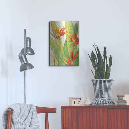 Luxe Metal Art 'Watercolor Tropical Flowers III' by Tim O'Toole, Metal Wall Art,16x24