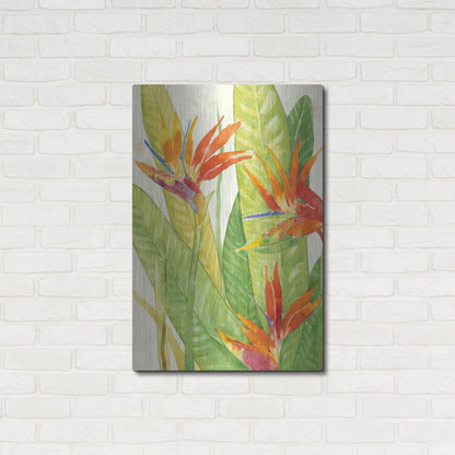 Luxe Metal Art 'Watercolor Tropical Flowers III' by Tim O'Toole, Metal Wall Art,24x36