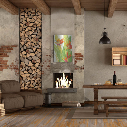 Luxe Metal Art 'Watercolor Tropical Flowers III' by Tim O'Toole, Metal Wall Art,24x36