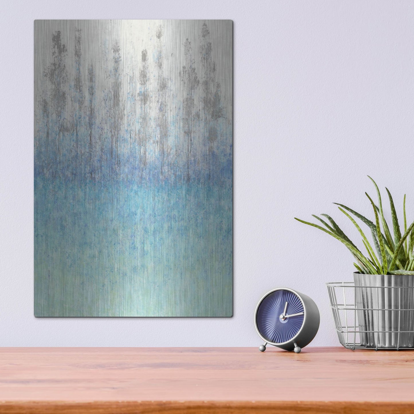 Luxe Metal Art 'Cypress Border I' by Tim O'Toole, Metal Wall Art,12x16