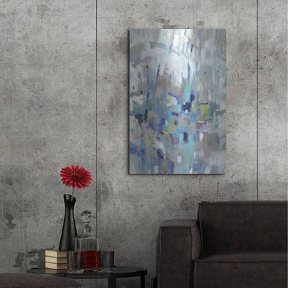 Luxe Metal Art 'Edgy Blues I' by Tim O'Toole, Metal Wall Art,24x36