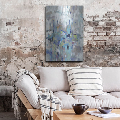 Luxe Metal Art 'Edgy Blues I' by Tim O'Toole, Metal Wall Art,24x36