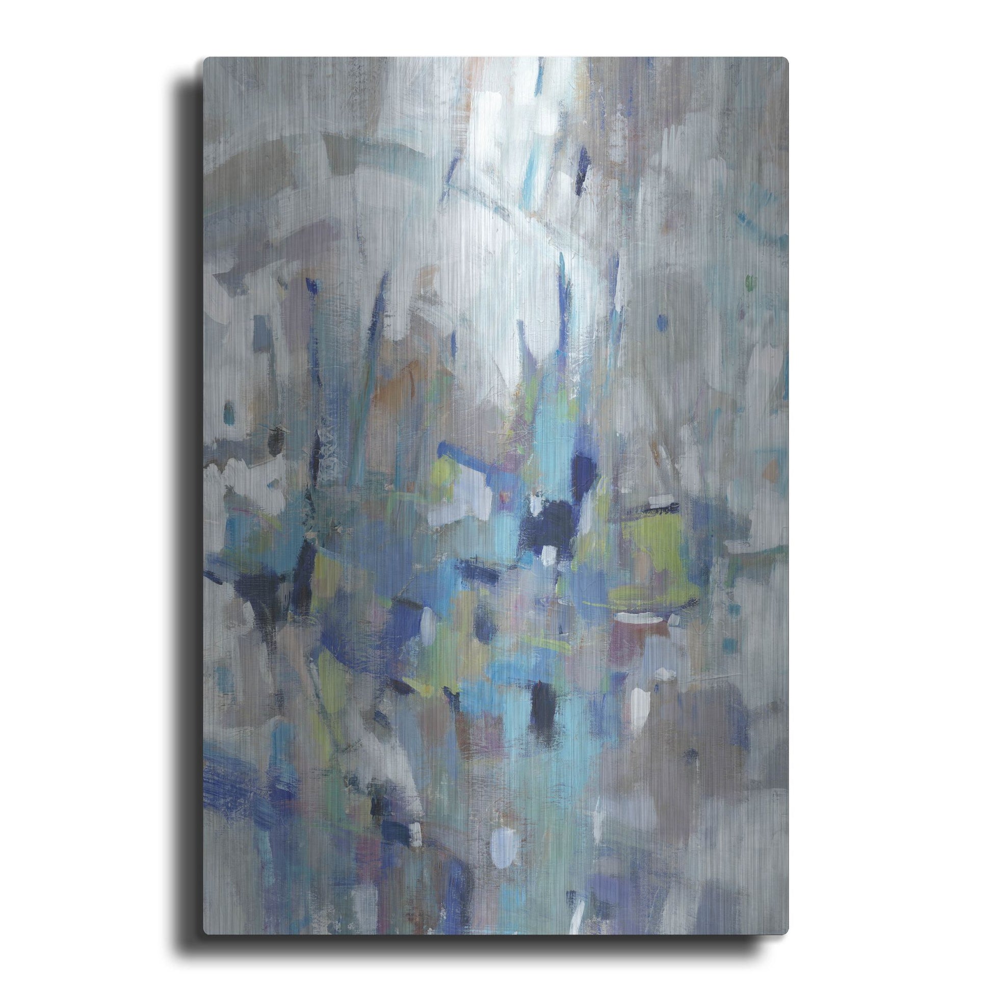 Luxe Metal Art 'Edgy Blues I' by Tim O'Toole, Metal Wall Art