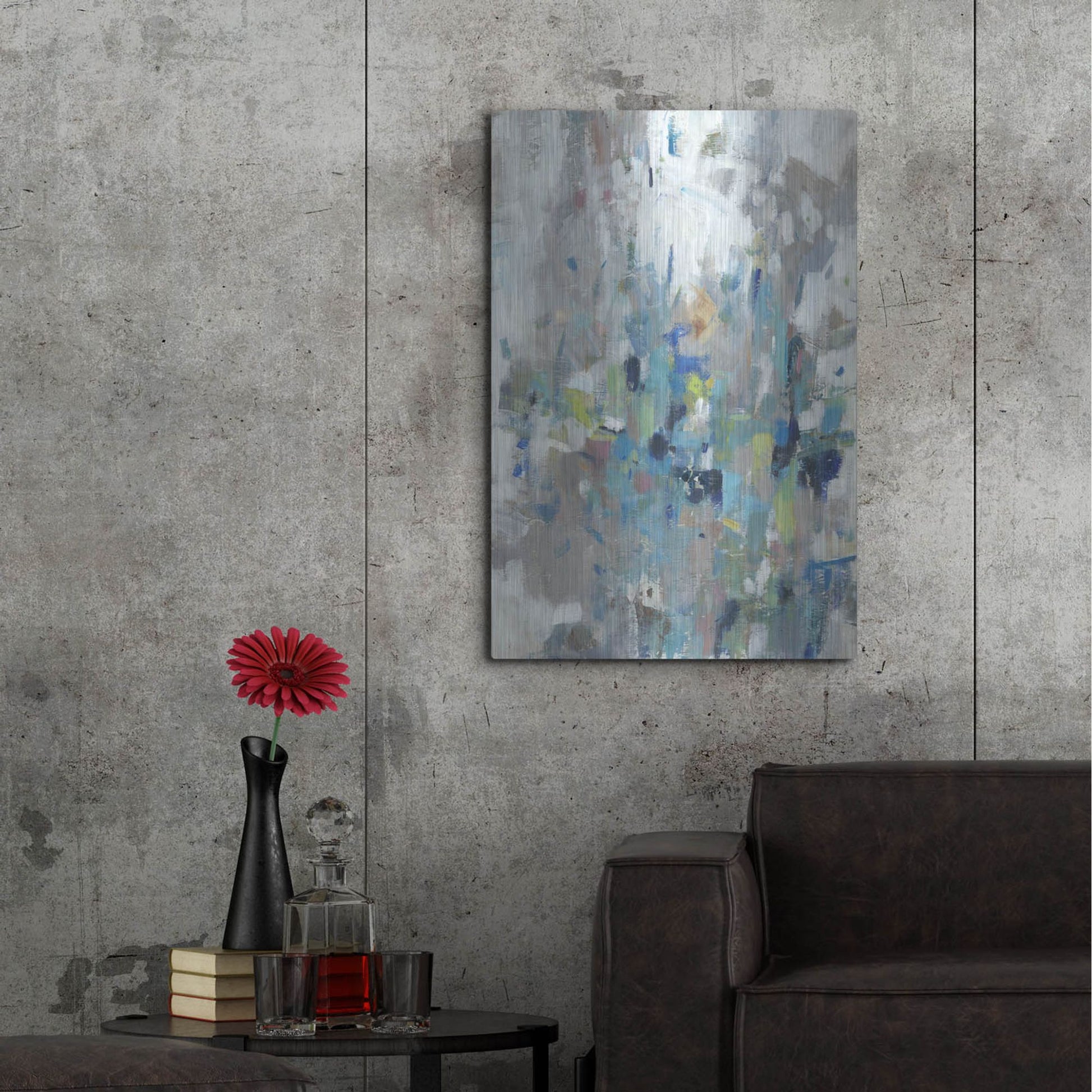 Luxe Metal Art 'Edgy Blues II' by Tim O'Toole, Metal Wall Art,24x36