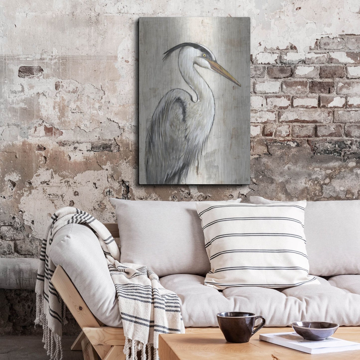 Luxe Metal Art 'Grey Heron I' by Tim O'Toole, Metal Wall Art,24x36