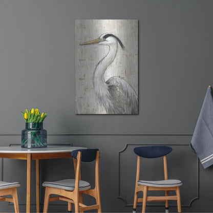 Luxe Metal Art 'Grey Heron II' by Tim O'Toole, Metal Wall Art,24x36