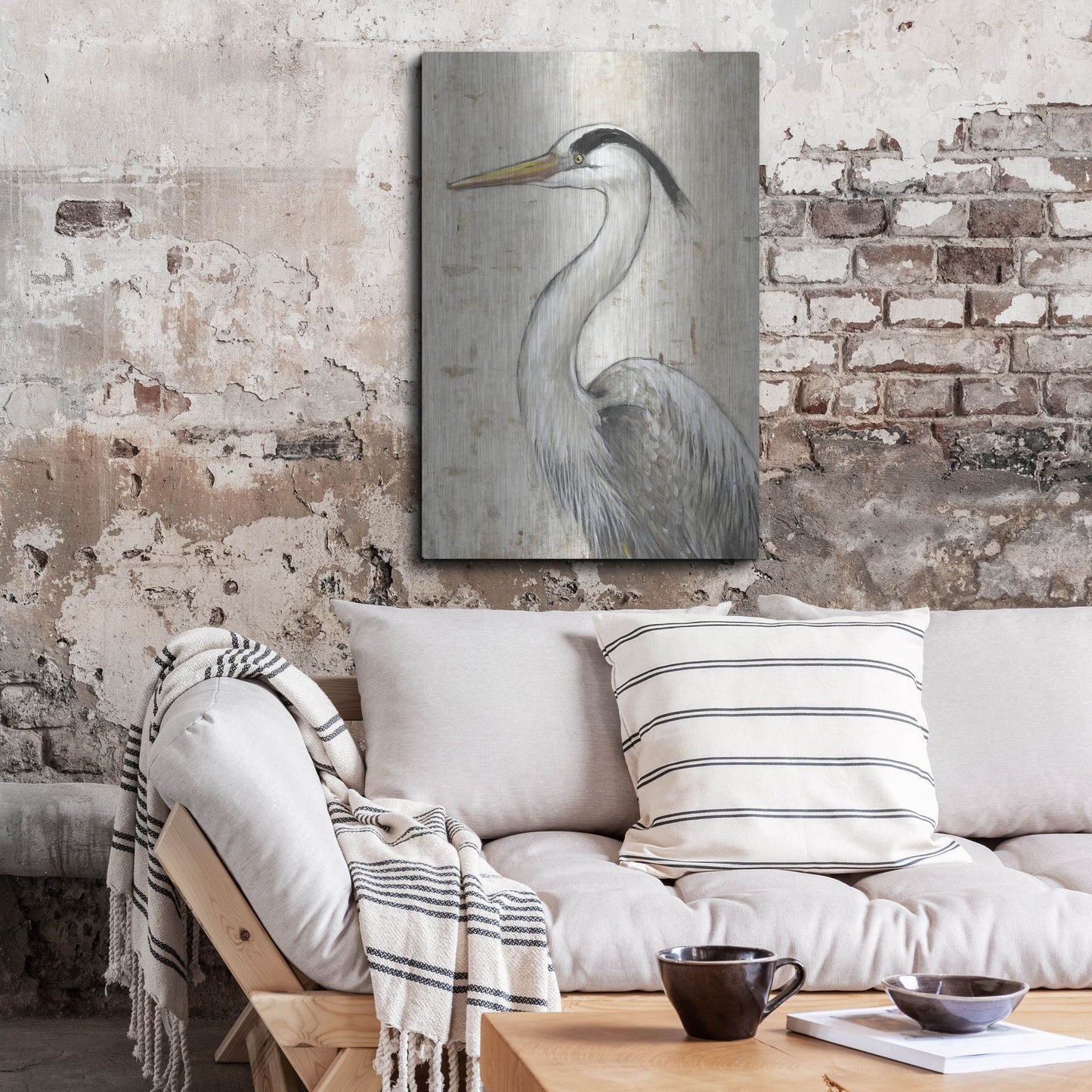 Luxe Metal Art 'Grey Heron II' by Tim O'Toole, Metal Wall Art,24x36