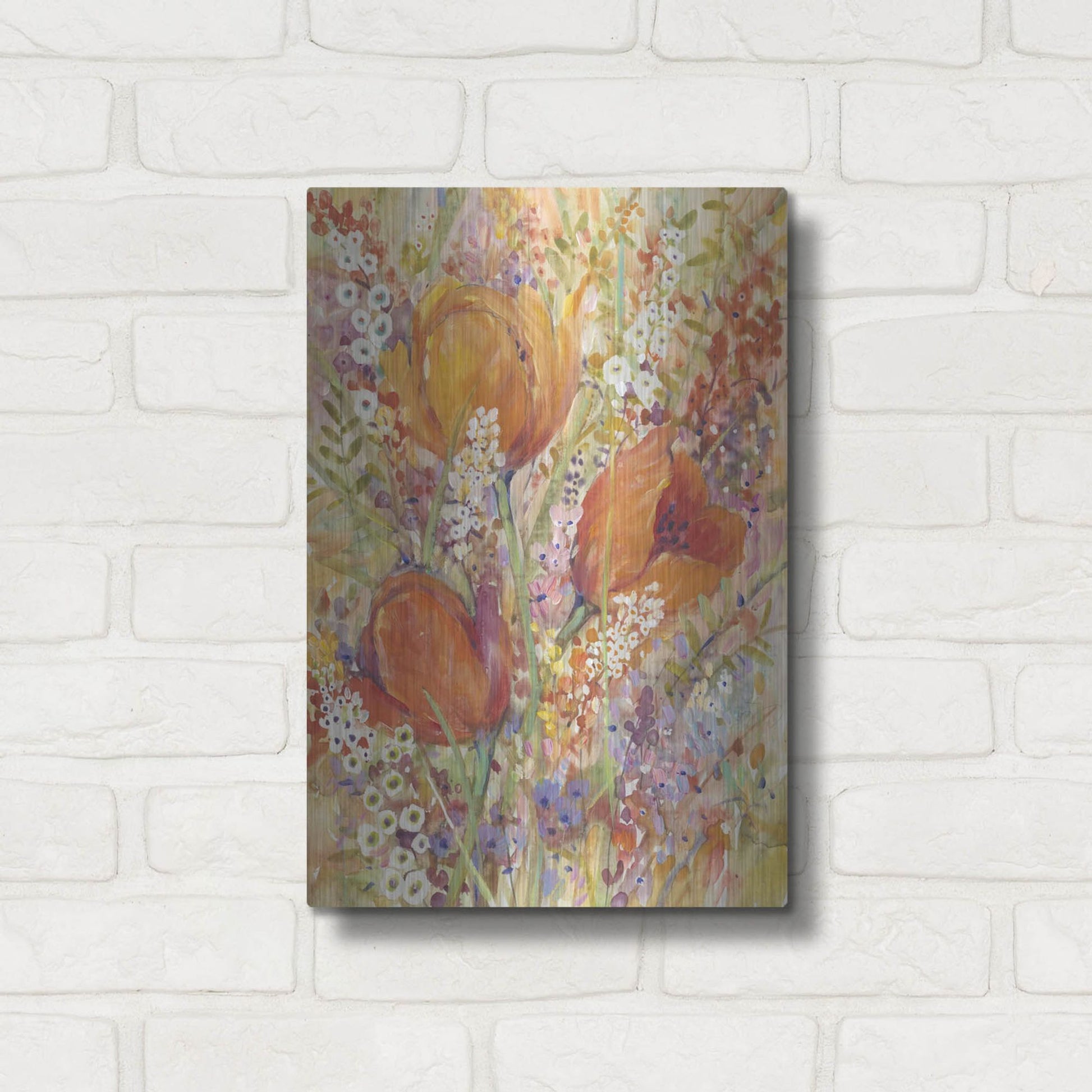 Luxe Metal Art 'Spring Bloom I' by Tim O'Toole, Metal Wall Art,12x16