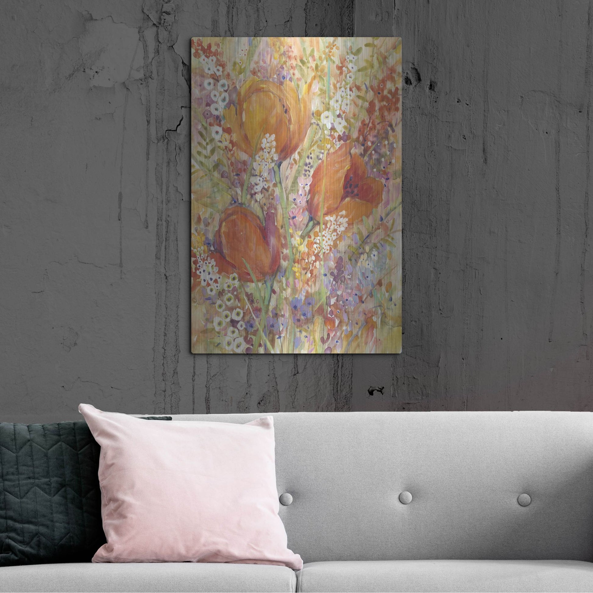 Luxe Metal Art 'Spring Bloom I' by Tim O'Toole, Metal Wall Art,24x36