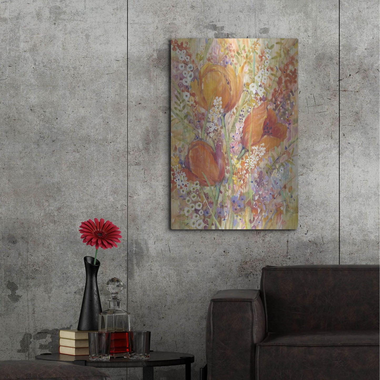 Luxe Metal Art 'Spring Bloom I' by Tim O'Toole, Metal Wall Art,24x36