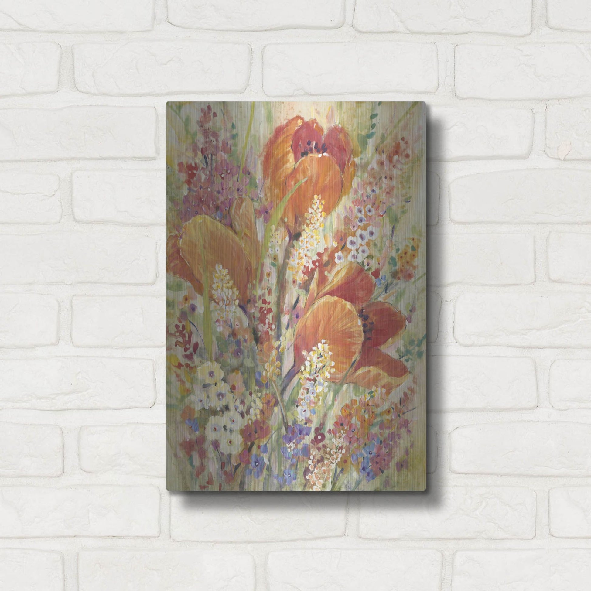 Luxe Metal Art 'Spring Bloom II' by Tim O'Toole, Metal Wall Art,12x16