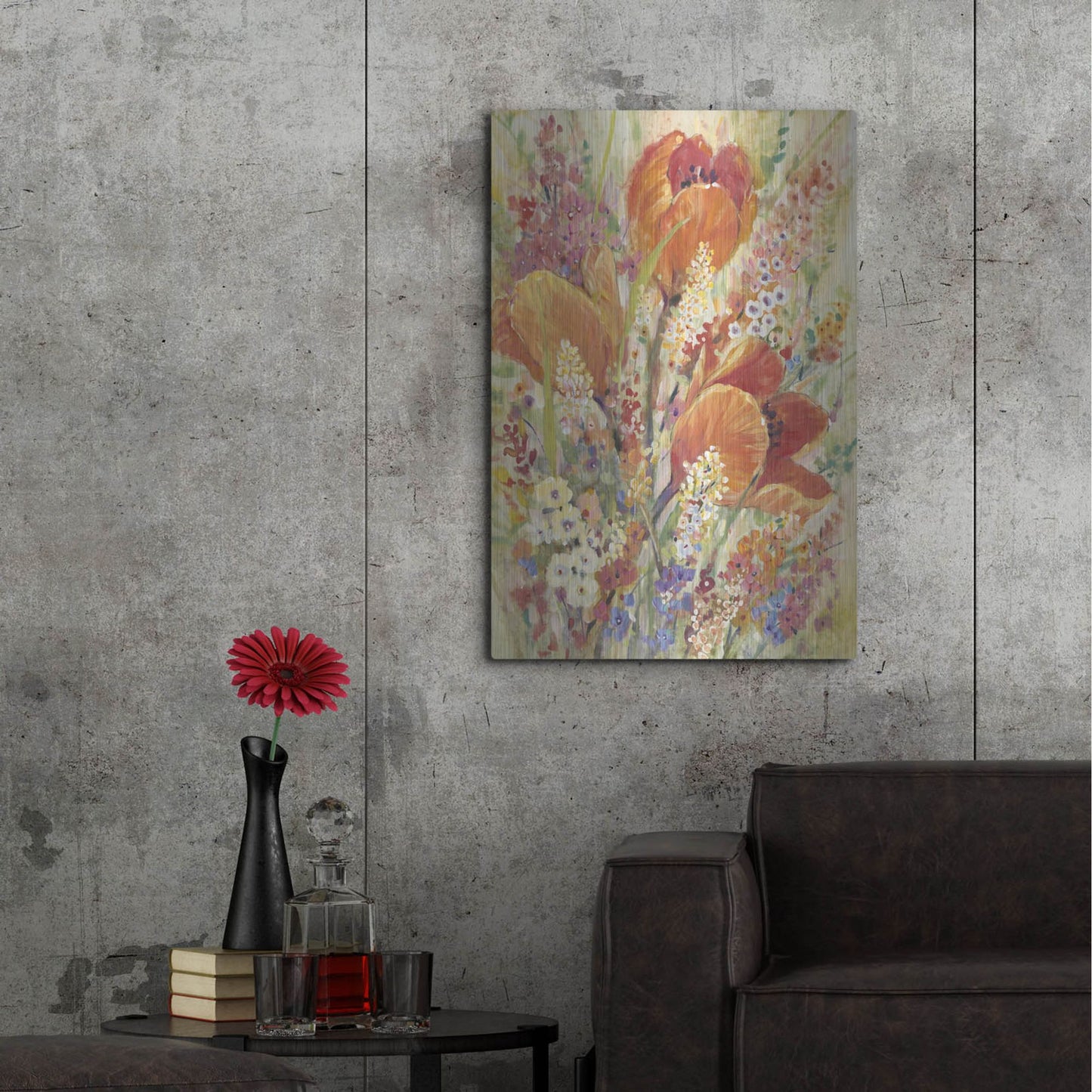 Luxe Metal Art 'Spring Bloom II' by Tim O'Toole, Metal Wall Art,24x36