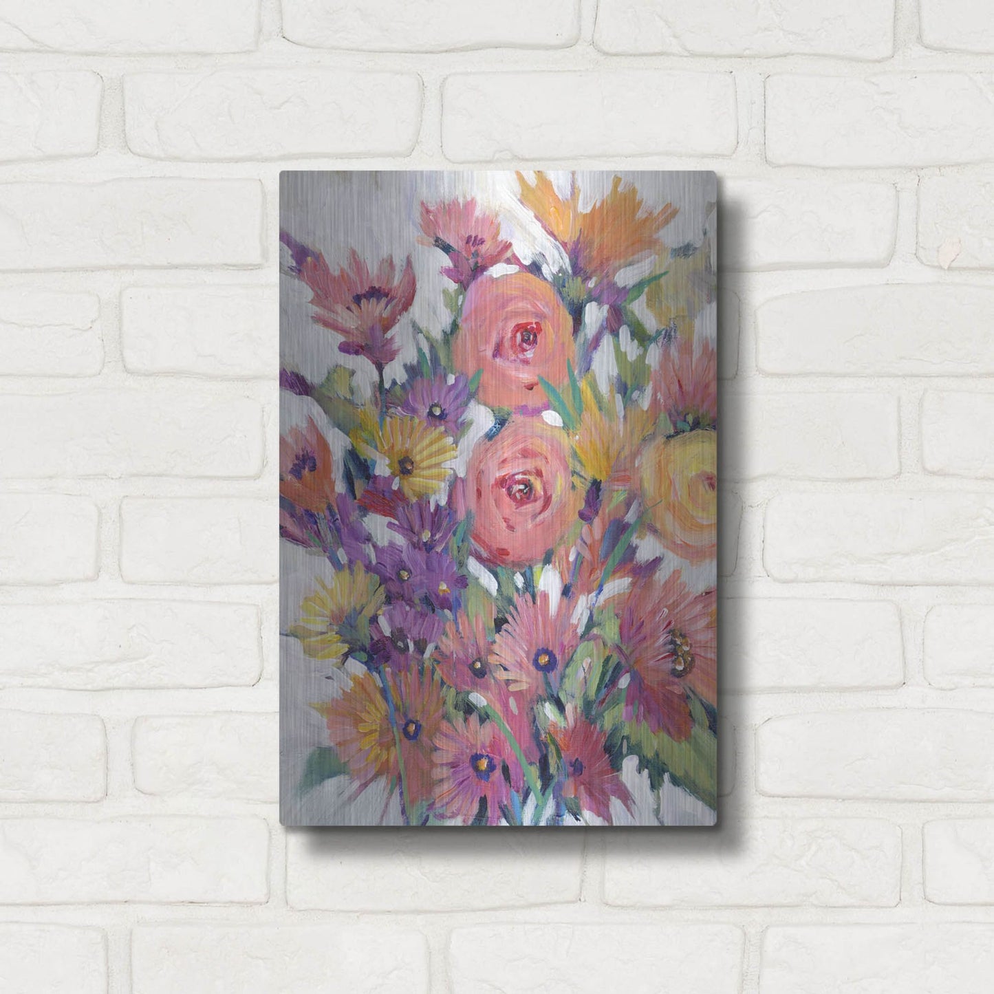 Luxe Metal Art 'Spring in Bloom I' by Tim O'Toole, Metal Wall Art,12x16