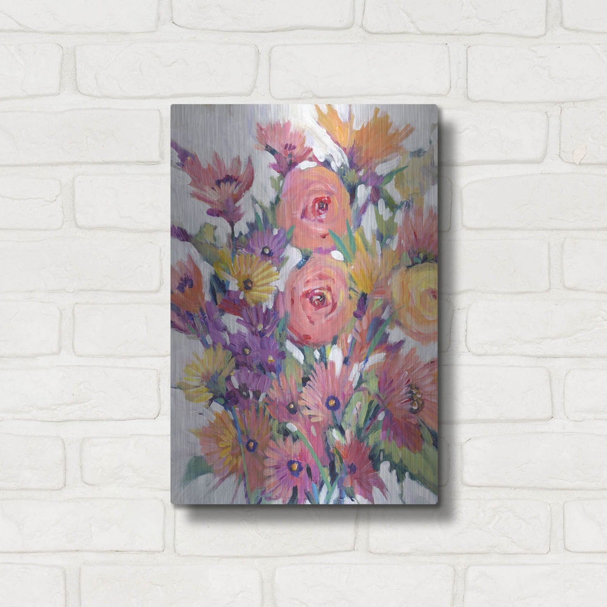 Luxe Metal Art 'Spring in Bloom I' by Tim O'Toole, Metal Wall Art,12x16