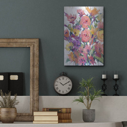 Luxe Metal Art 'Spring in Bloom I' by Tim O'Toole, Metal Wall Art,12x16