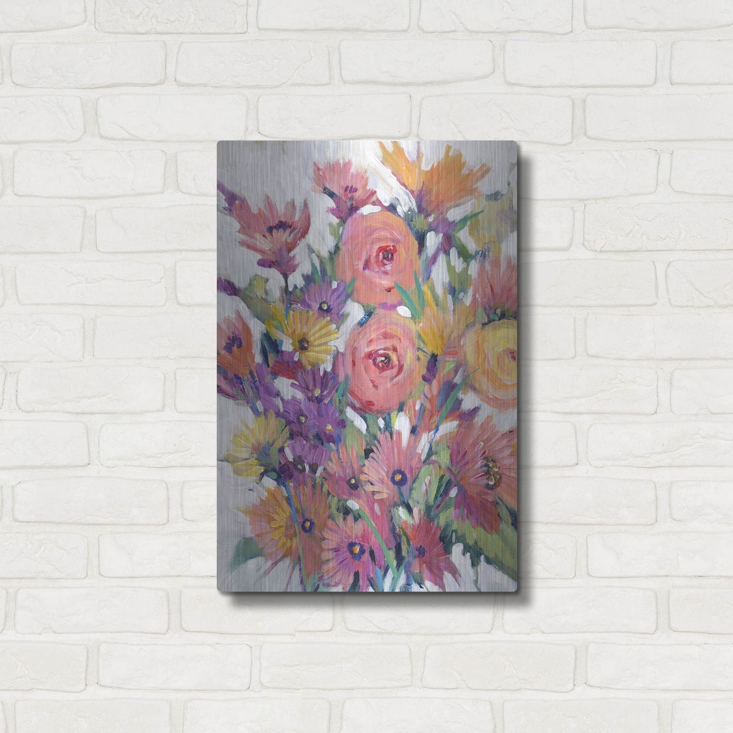 Luxe Metal Art 'Spring in Bloom I' by Tim O'Toole, Metal Wall Art,16x24