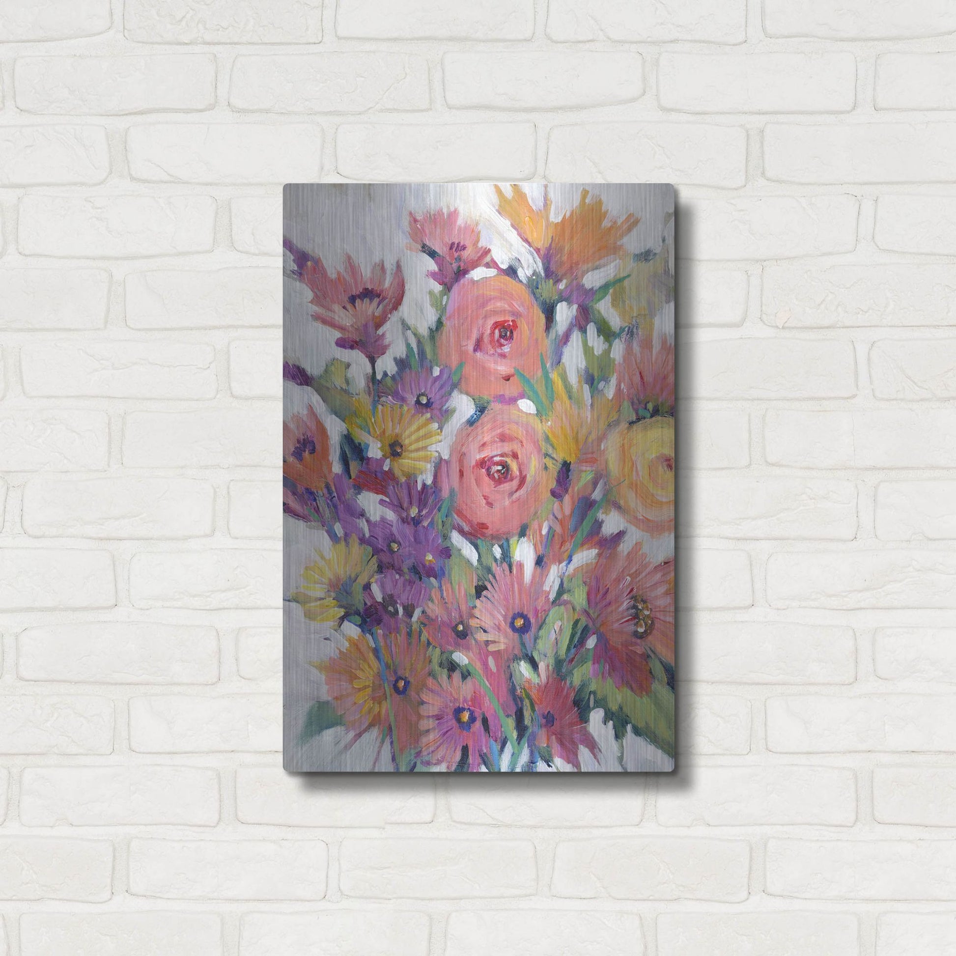 Luxe Metal Art 'Spring in Bloom I' by Tim O'Toole, Metal Wall Art,16x24