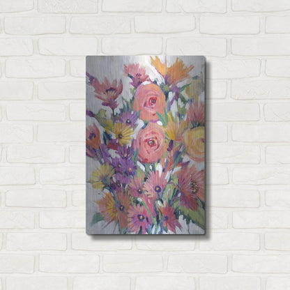 Luxe Metal Art 'Spring in Bloom I' by Tim O'Toole, Metal Wall Art,16x24