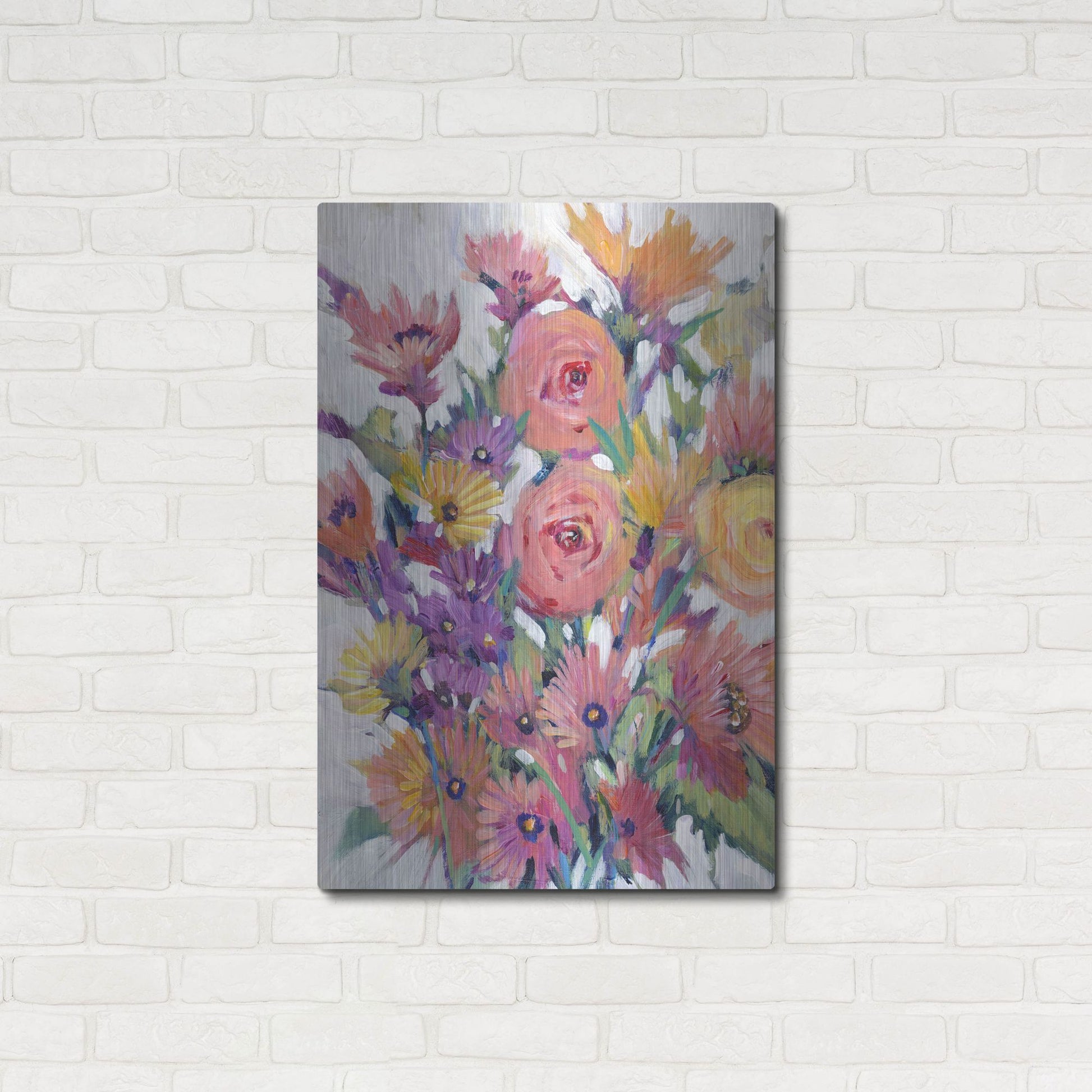 Luxe Metal Art 'Spring in Bloom I' by Tim O'Toole, Metal Wall Art,24x36