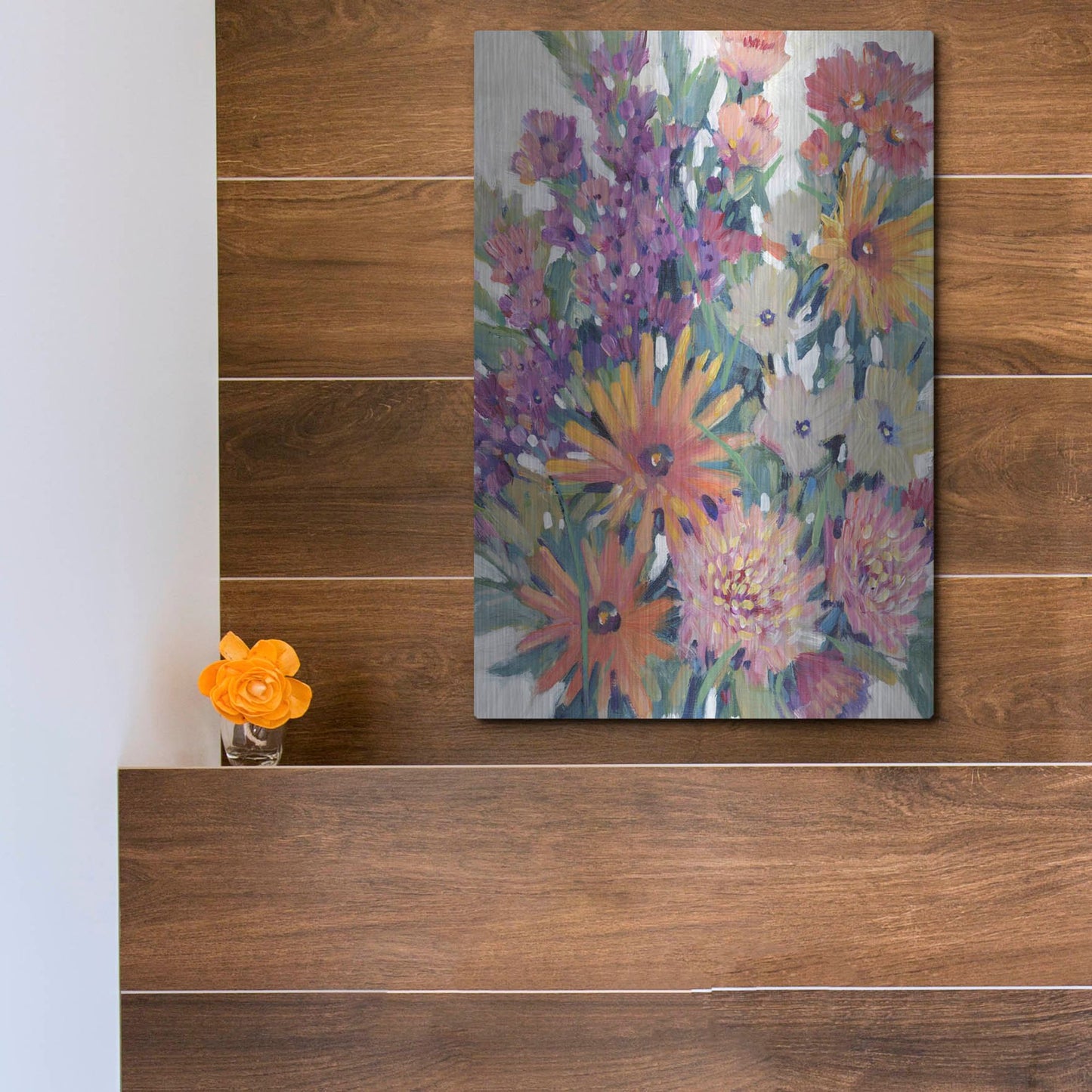 Luxe Metal Art 'Spring in Bloom II' by Tim O'Toole, Metal Wall Art,12x16