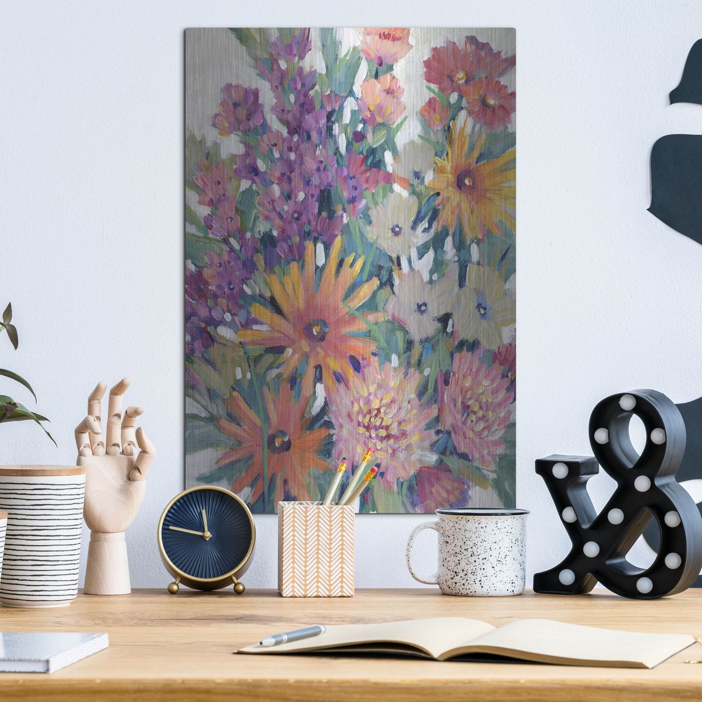 Luxe Metal Art 'Spring in Bloom II' by Tim O'Toole, Metal Wall Art,12x16
