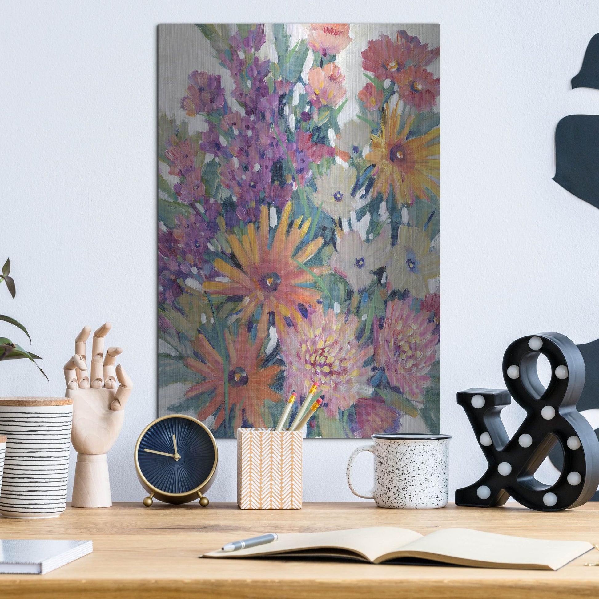Luxe Metal Art 'Spring in Bloom II' by Tim O'Toole, Metal Wall Art,12x16