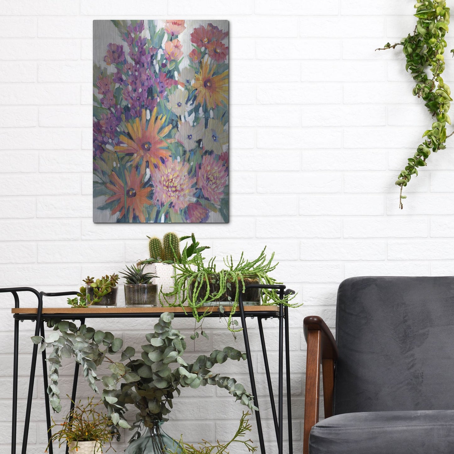 Luxe Metal Art 'Spring in Bloom II' by Tim O'Toole, Metal Wall Art,12x16