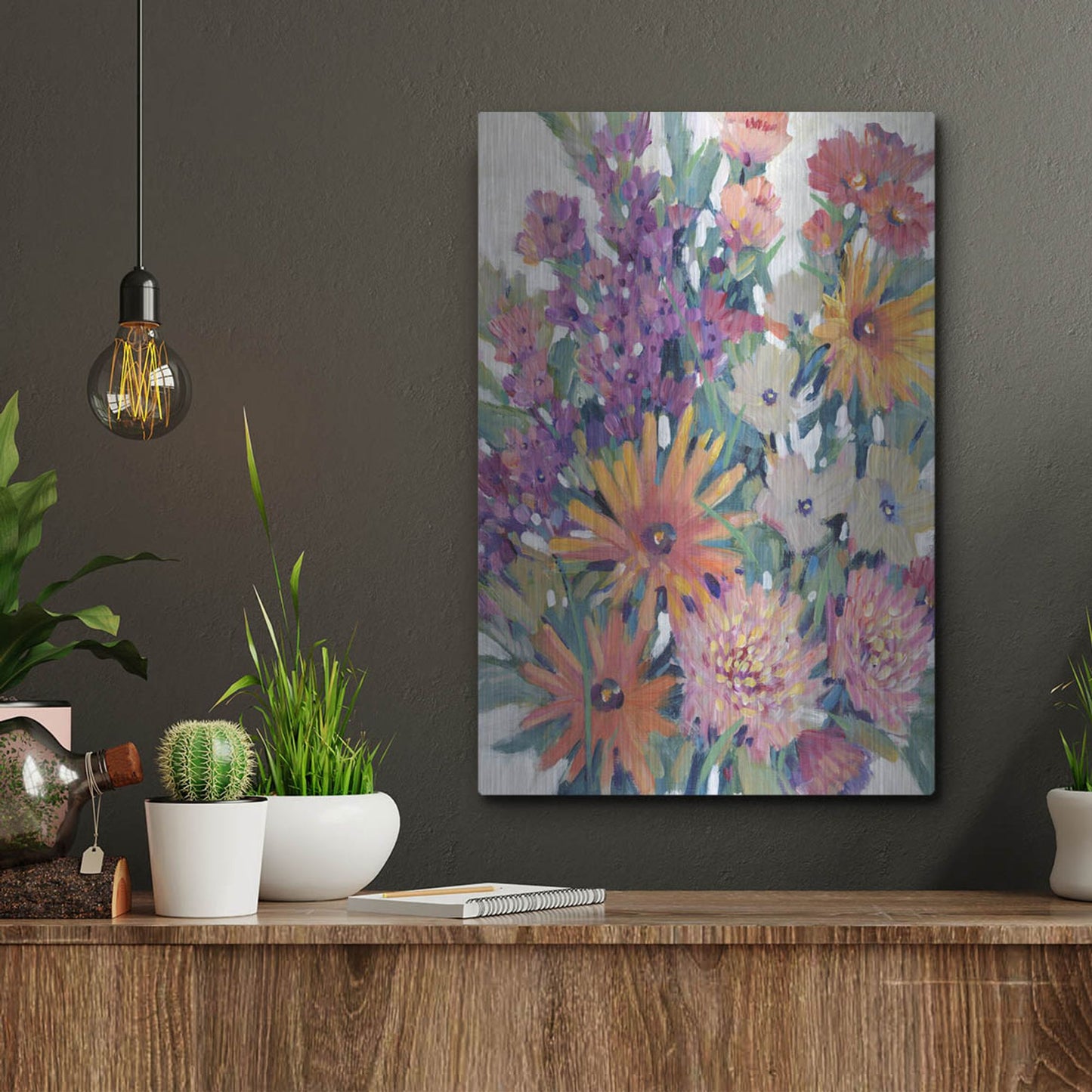 Luxe Metal Art 'Spring in Bloom II' by Tim O'Toole, Metal Wall Art,12x16