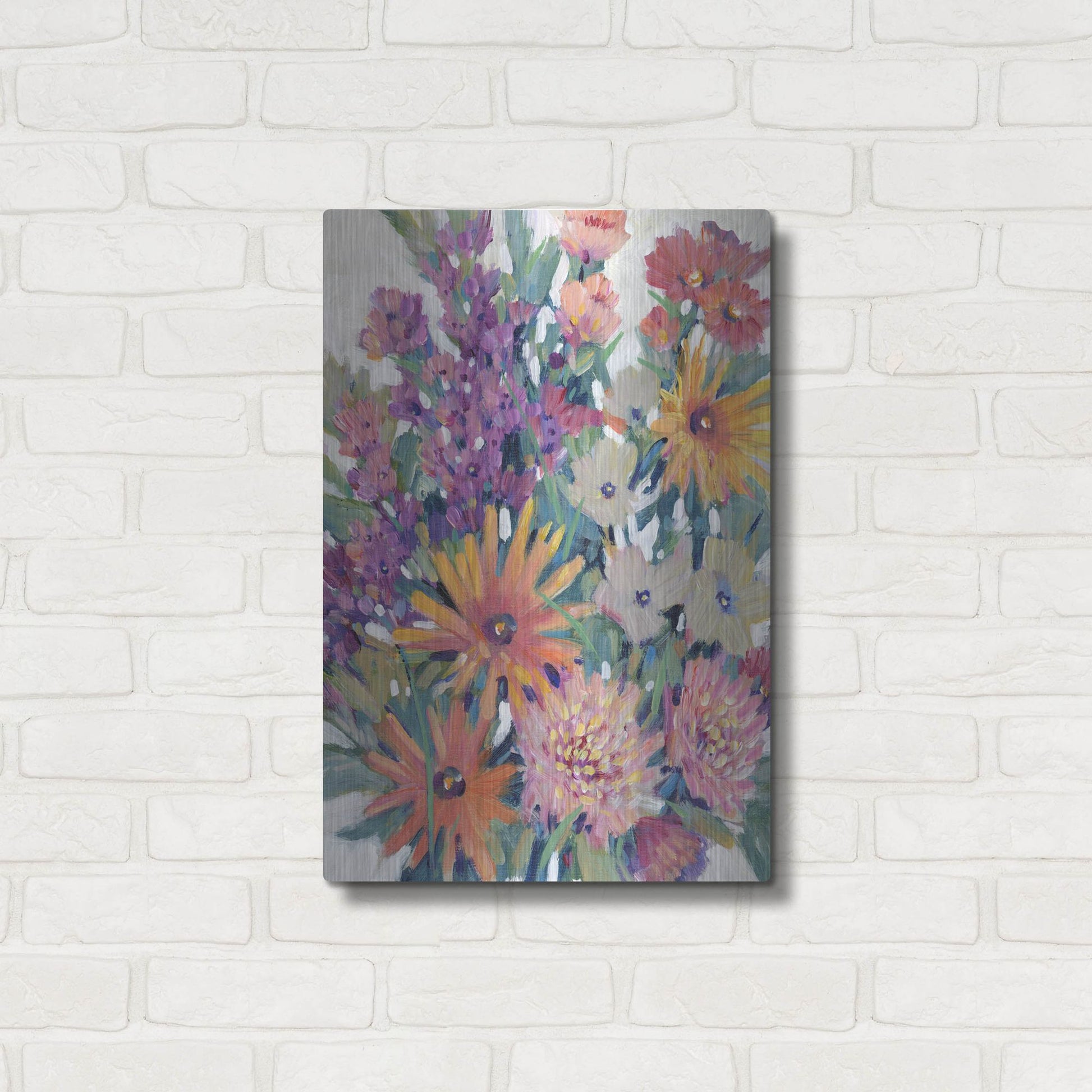 Luxe Metal Art 'Spring in Bloom II' by Tim O'Toole, Metal Wall Art,16x24