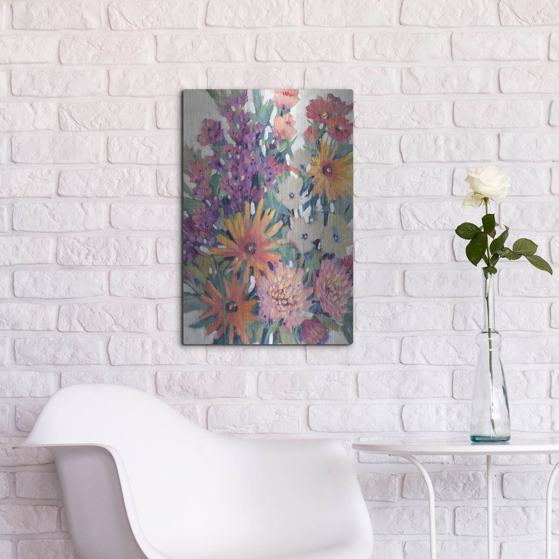 Luxe Metal Art 'Spring in Bloom II' by Tim O'Toole, Metal Wall Art,16x24