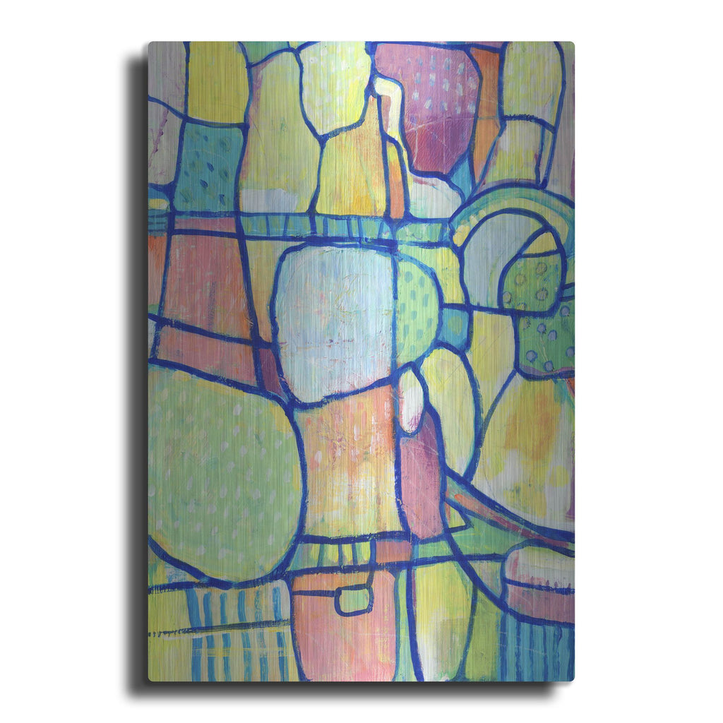 Luxe Metal Art 'Stained Glass Composition I' by Tim O'Toole, Metal Wall Art