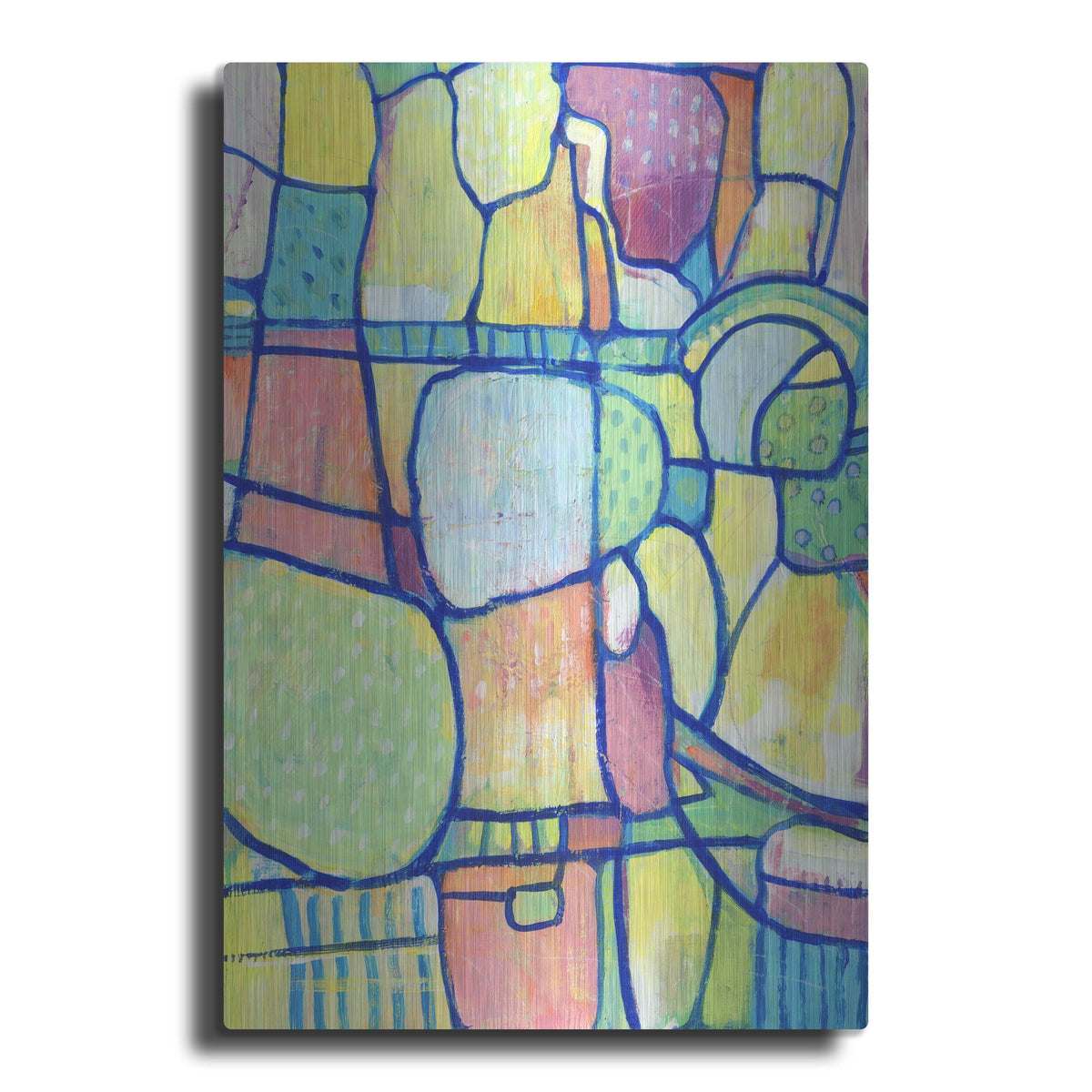 Luxe Metal Art 'Stained Glass Composition I' by Tim O'Toole, Metal Wall Art