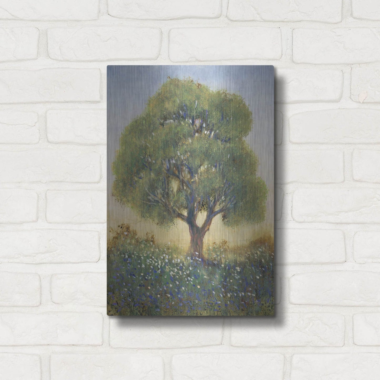 Luxe Metal Art 'Standing in the Field I' by Tim O'Toole, Metal Wall Art,12x16