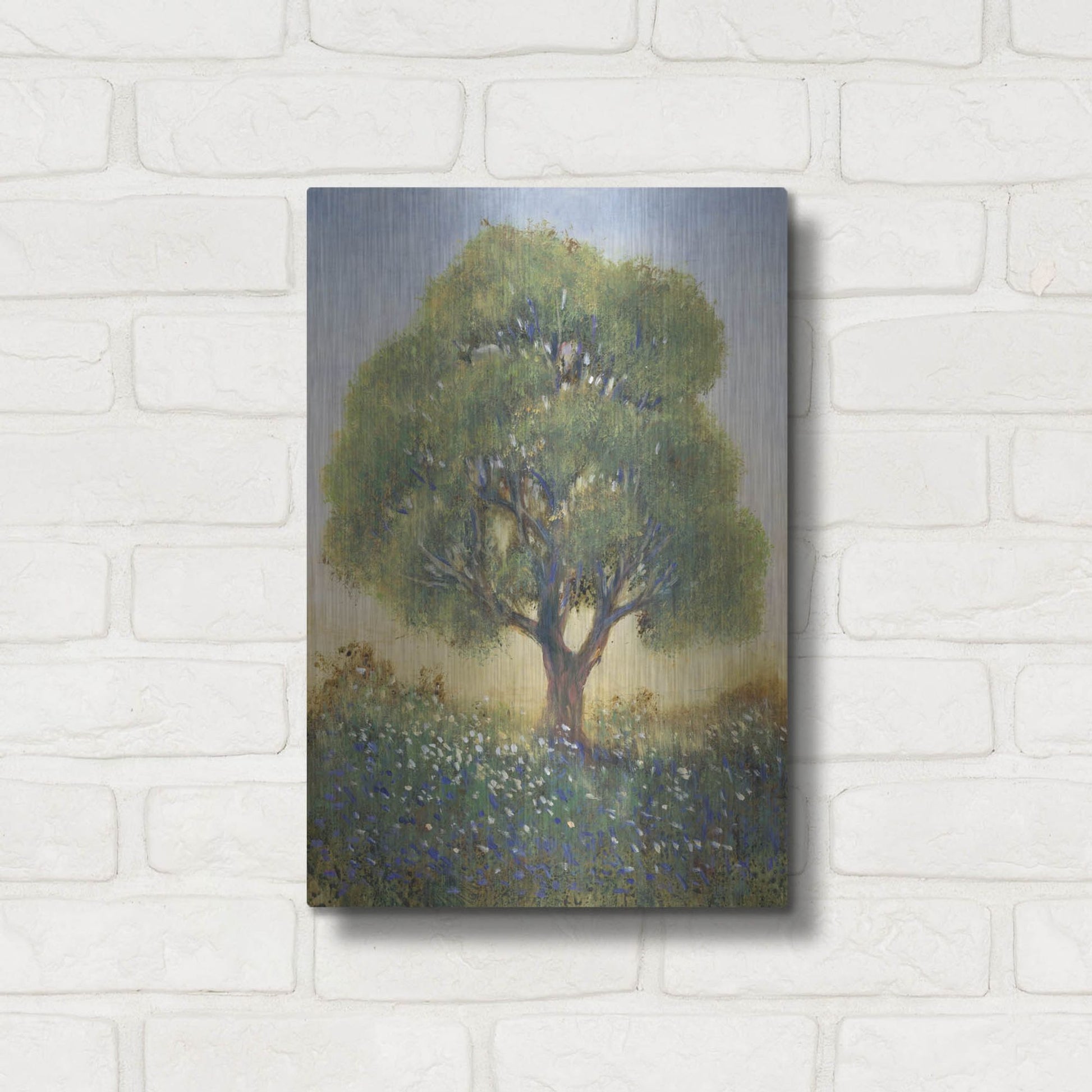 Luxe Metal Art 'Standing in the Field I' by Tim O'Toole, Metal Wall Art,12x16